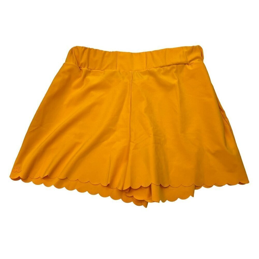 Jo+Jax Womens Pull On Scalloped Cuff Shorts Mustard Size Large Dance/Active